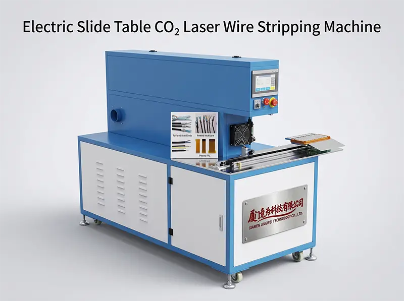Mesin Pelucutan Wayar Laser CO₂ CLS60-D dengan Meja Gelangsar Elektrik - Pengeluar JINGWEI