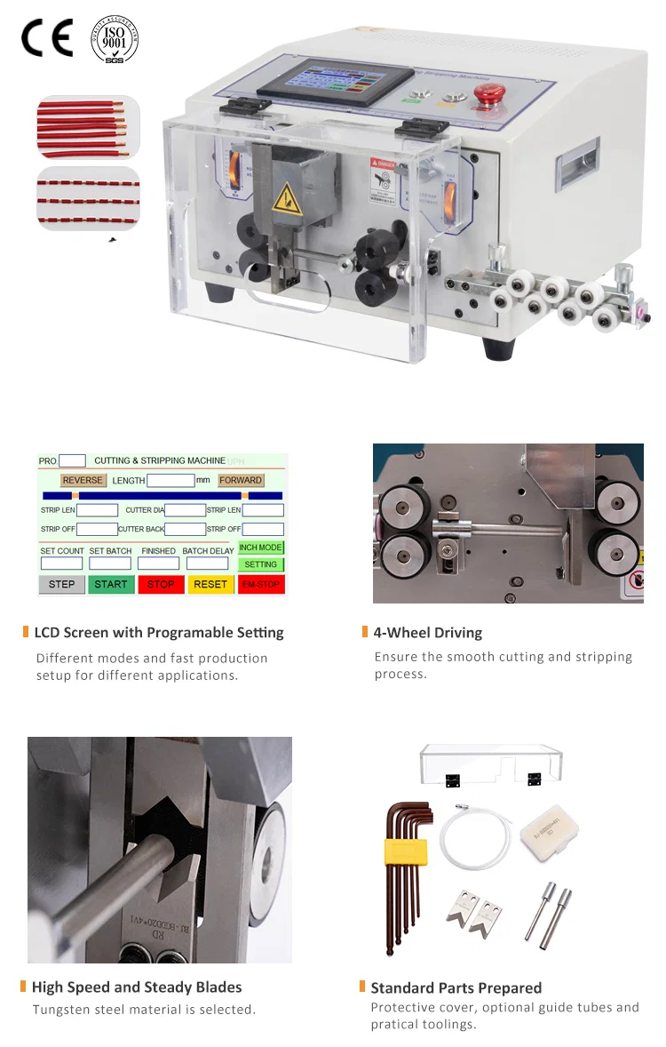 Mesin Pemotong Pelucutan Wayar Kawalan Skrin Sentuh untuk 0.1-10mm2 WPM-JES AWG7-AWG28 220V 110V Pilihan, Mesin Pemotong Dan Pelucutan Wayar, Mesin Pemotong Dan Pelucutan Kabel Dawai Automatik, Mesin Pelucutan Wayar 