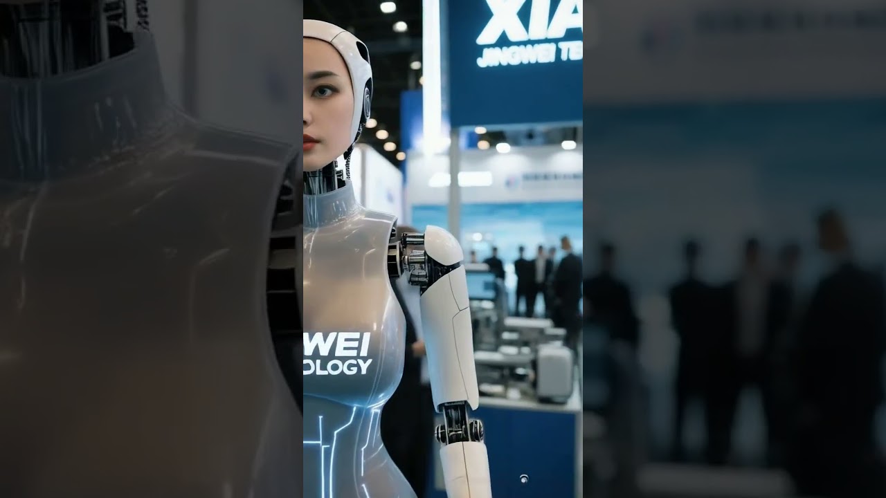 Robots make their appearance at the exhibition site. #Robots